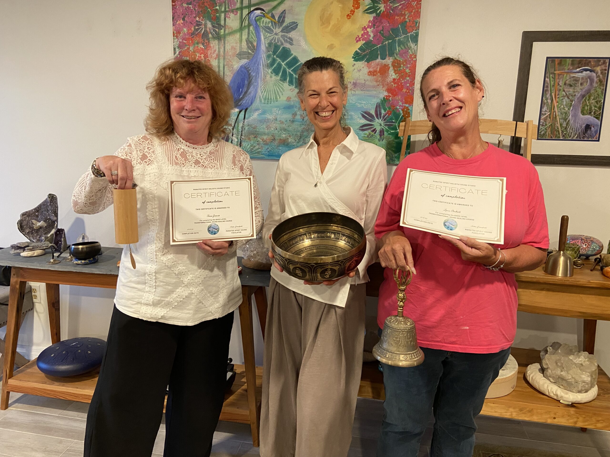 Certificates w Terri, Lynn, Helen